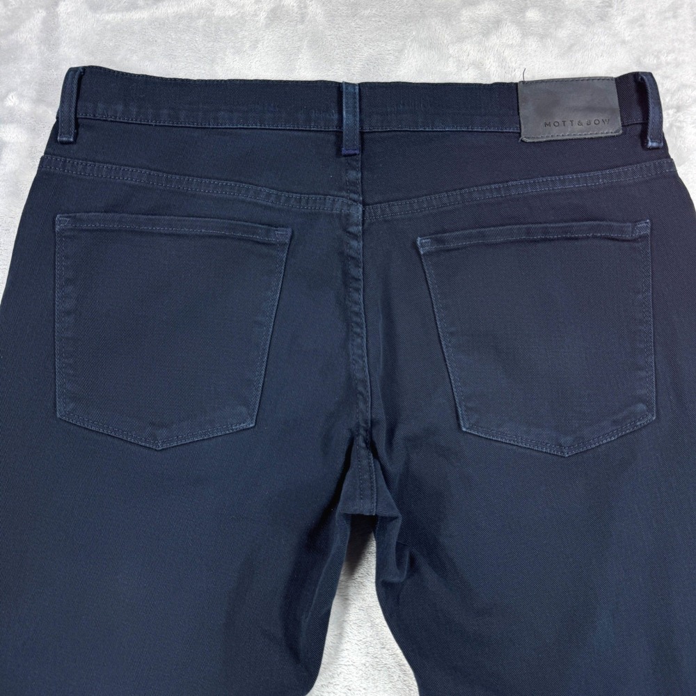 MOTT‎ & BOW Slim Mercer Skinny Navy Jeans Mens 34x32 Stretch Denim Pants - Picture 4 of 11